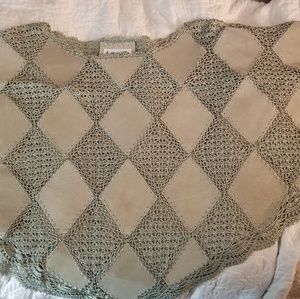 Leather embroided shawl